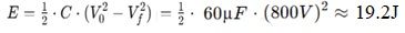 Fórmula de Cálculo de Energia Armazenada em Capacitores